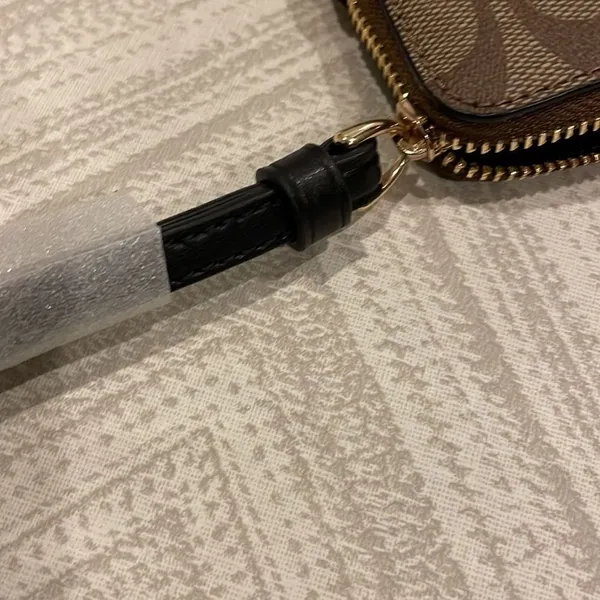 Coach Signature PVC Leather Corner Zipper Wristlet - Image 6