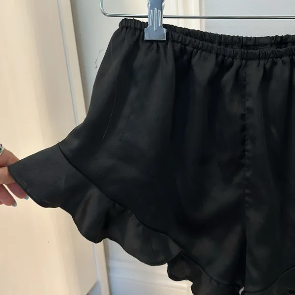 Missguided black satin silky 2 piece pajama set - Image 8