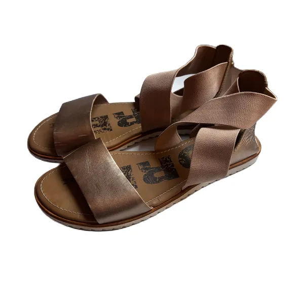 Sorel Ella II Bronze Gold Metallic Ash Slide Sandals Gladiator Size 7.5 Ankle‎ - Image 3