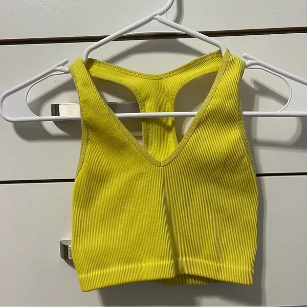 Free People Movement Women's Free Throw Crop Tank Neon Yellow - Image 2