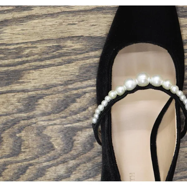 NWT On 34th Womens Sarrya Pearl Mary-Jane Flats 10019682600 Black Velvet 5.5M - Image 13