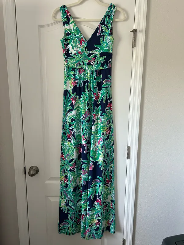 Lilly Pulitzer Sloane Sleeveless V-Neck Maxi Dress Bright Navy Trunk Show - Image 5