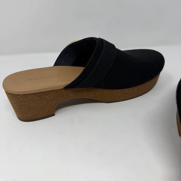 Rothy's The Platform Clog Black Knit Gold Buckle Women Size 11.5 - Image 6