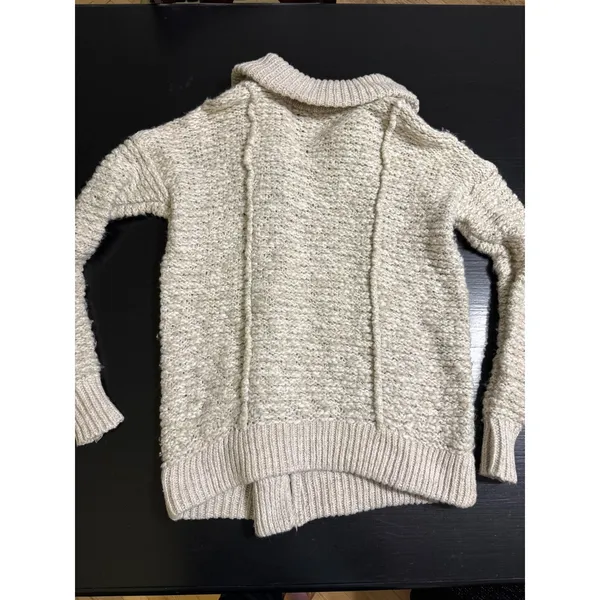 Abercrombie‎ & Fitch Chunky Knit Asymmetrical Zip Moto Cardigan Sweater XS/S Y2K - Image 5