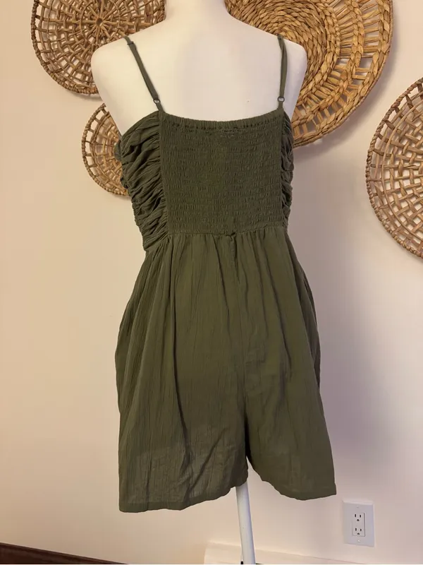 Olive Green Smocked Tie - Image 4