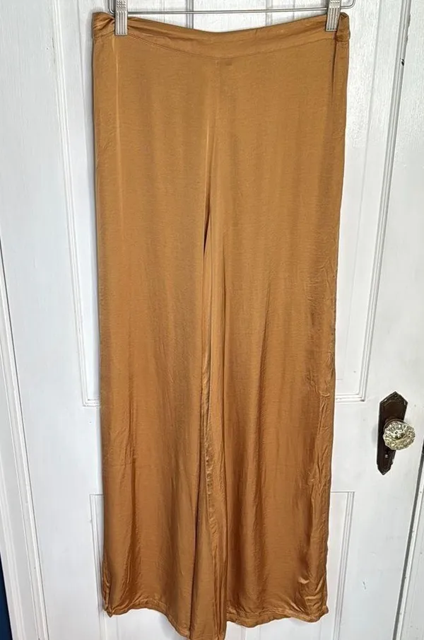 Young Fabulous and Broke Aiko Silky Satin Wide Leg High Waist Pant W1538 Sz S - Image 4