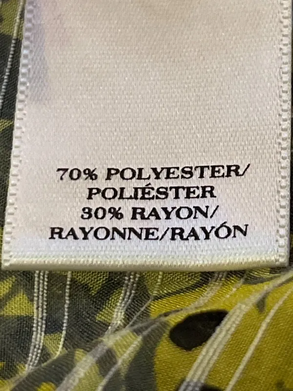 Ann Taylor Paisley Blouse Womens L Yellow Gray Sheer Used - Image 8