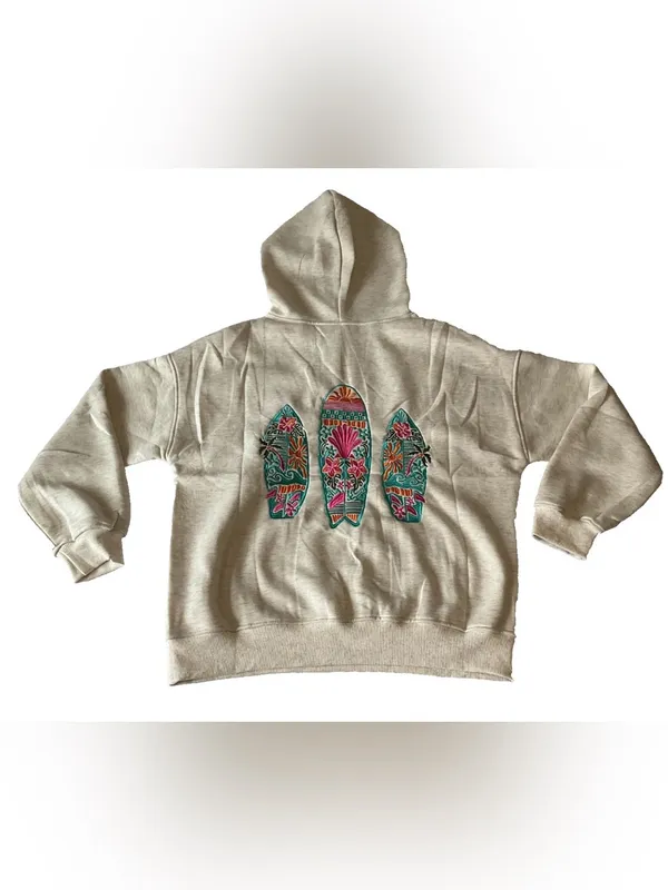 Rosa Clothing Oversized Hoodie Floral Surfboard Embroidered Large new - Image 2
