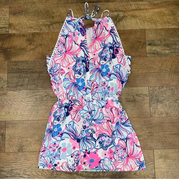 Lilly Pulitzer Gianna Make A Splash Skort Romper in Prosecco Pink - Image 8