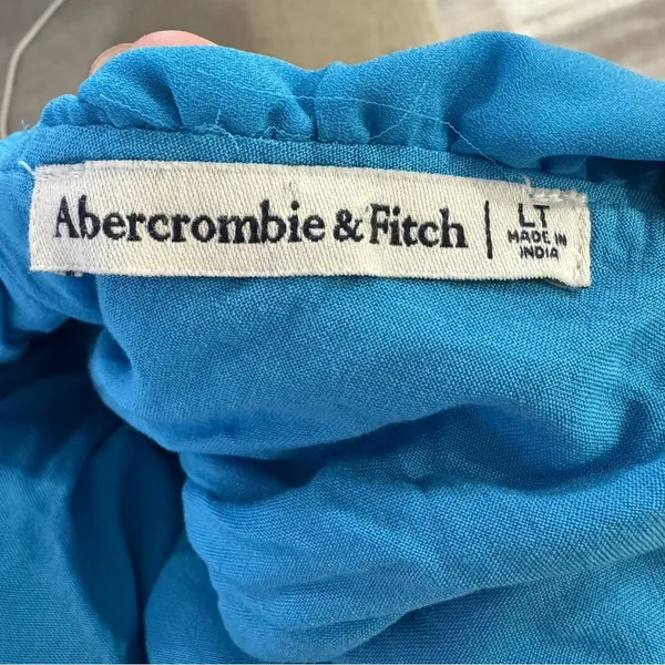 Abercrombie & Fitch Blue Ruffle Dress Large‎ Tall - Image 4