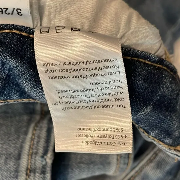 Risen Distressed Denim Blue Jeans Womens Size 3 / 26 - Image 10