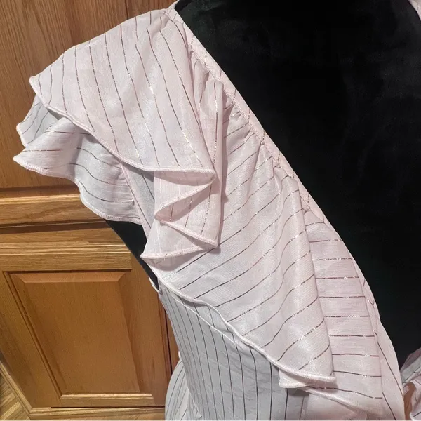 Victoria's Secret Dream Angels Sheer Satin Ruffle Kimono Robe Pink‎ & Rose Gold - Image 11