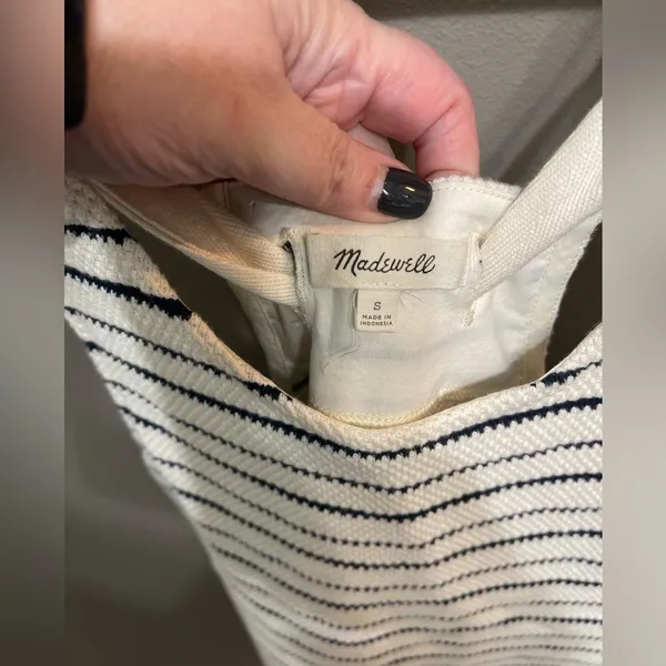 Madewell Texture‎ & Thread Striped Bow-Back Tank Top. Size Small - Image 4