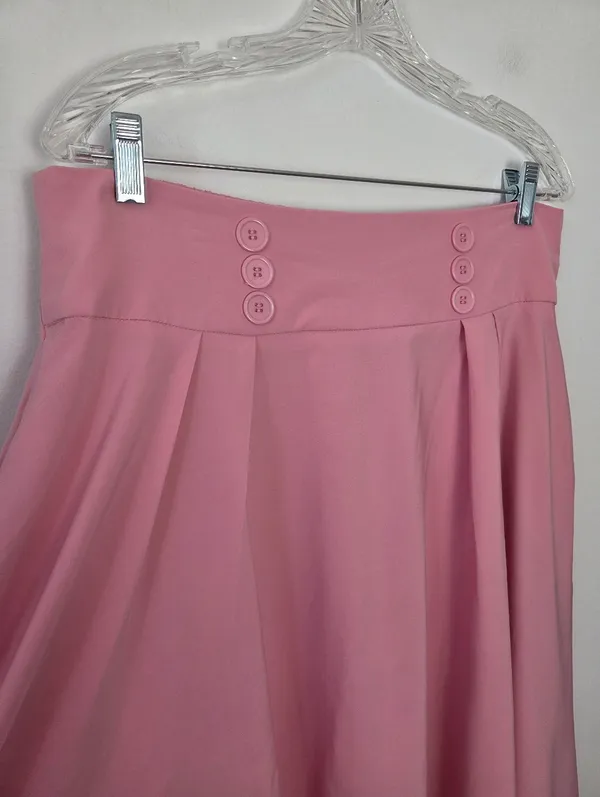 Belle Poque Pink A-Line High Waist Skirt Retro Modcloth Pin Up Rockabilly 50s XL - Image 3