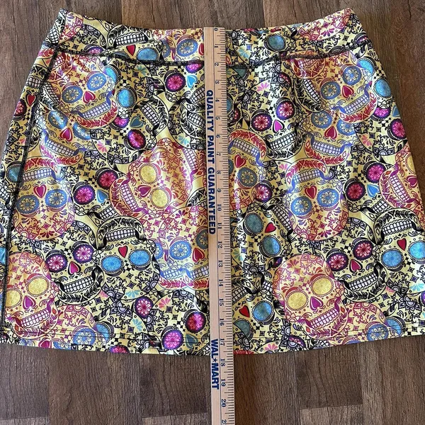 Kimmery Sugar Skull Multicolor Skirt/Short Athletic Skort Cellphone Pocket XL - Image 7