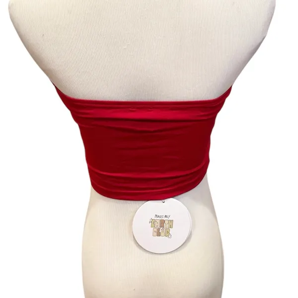 Princess Polly NWT Red Crop Top Asymmetric Tube Top M 8 - Image 3
