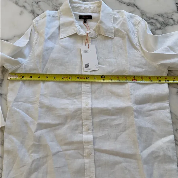 NWT QUINCE women's 100% european linen long sleeve white shirt Sz S - Image 6