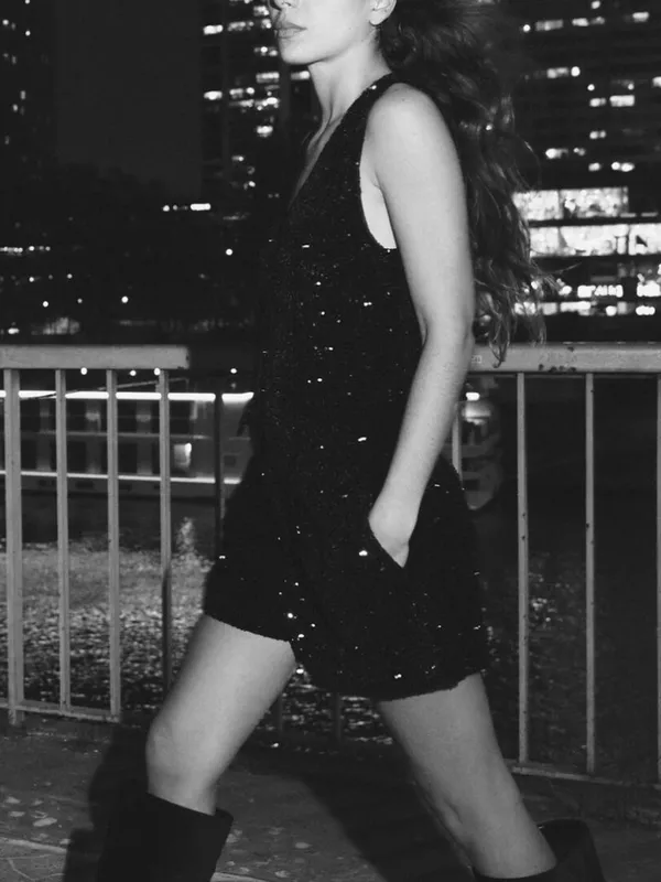 Zara sequin black shorts Xs‎ - Image 3