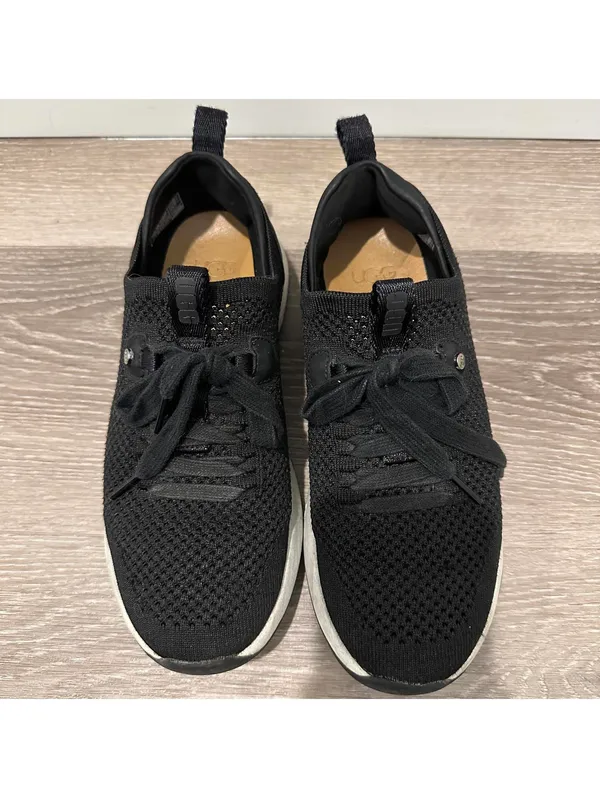 UGG Tay Sneaker BLACK Mesh Knit Comfortable Lace-Up Size 6.5 - Image 2