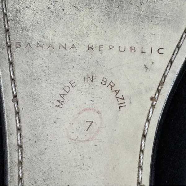 Banana Republic Suede Moccasin Shoes Cream Bow‎ Black 7 Flats - Image 11