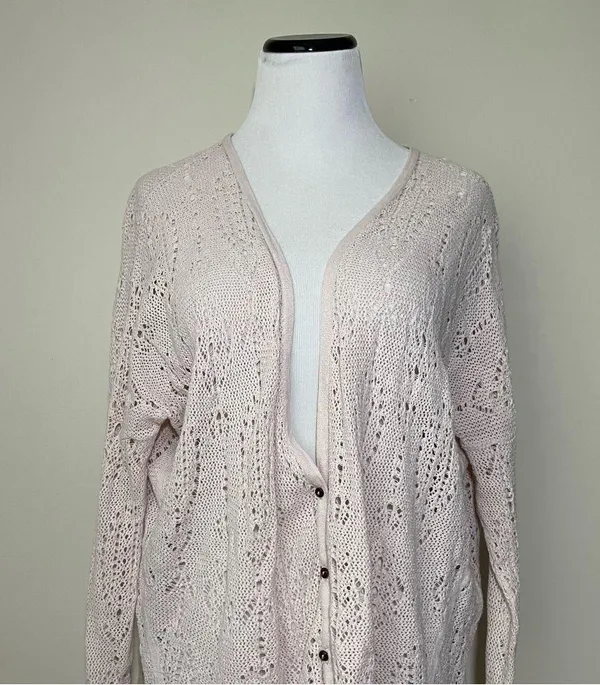 Free People New Romantics Pointelle Cardiagn Sweater - Image 2