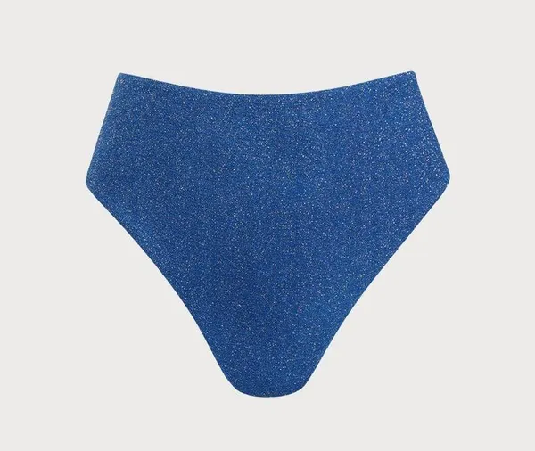 Berlook Blue Lurex High Waisted Bikini Bottom ONLY 60 - Image 7