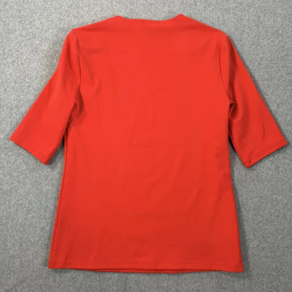 Ann Taylor Women's Small Red Square Neck 3/4 Sleeve Top Blouse Half Sleeve - Image 8