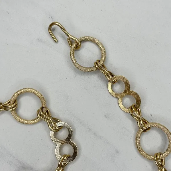 Textured Open Circle Ring Gold Tone Chain Link Belt Small (S) ✨ - Image 3