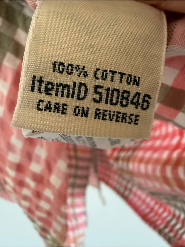 L.L.Bean Button Down Shirt Women’s XL Pink Green Plaid Check Cotton Long Sleeve - Image 3