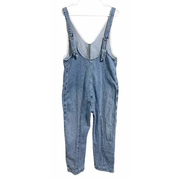 Free People "We The‎ Free" High Roller Denim Jumpsuit Light Wash Women's Size XS - Image 2