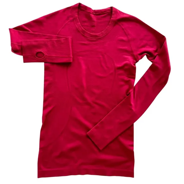 Lululemon Swiftly Tech Long Sleeve Crew 6 ORIGINAL Fit Ruby Dark Red Gym Run - Image 2