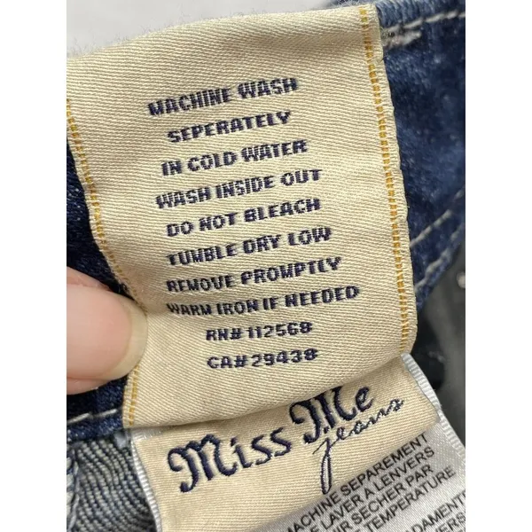 Miss Me Jeans Womens Size 27 boot cut blue Denim zippered rhinestone‎ Pockets - Image 10