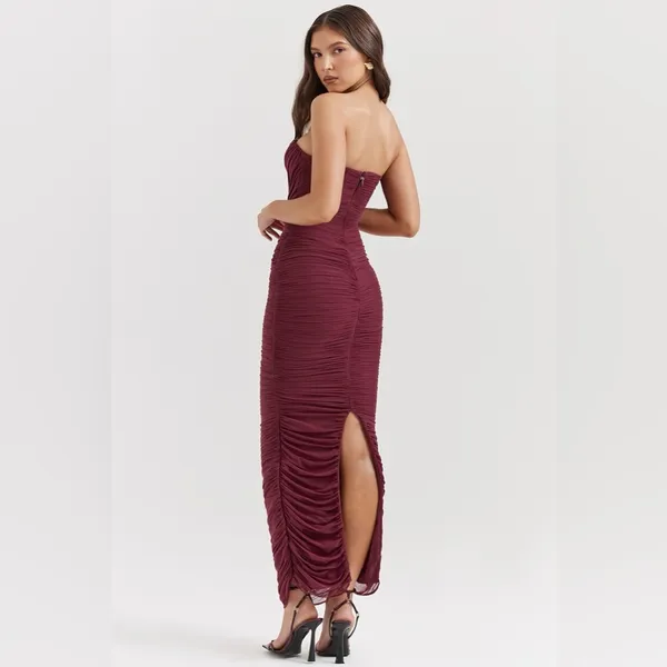 House of CB SAPPHIRE WINE GATHERED MAXI DRESS, Size Small, $239 - Image 6