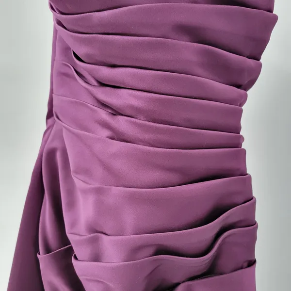 DaVinci Prom Dress Womens 14 Purple Satin Strapless Jeweled Band Formal Cocktail - Image 4