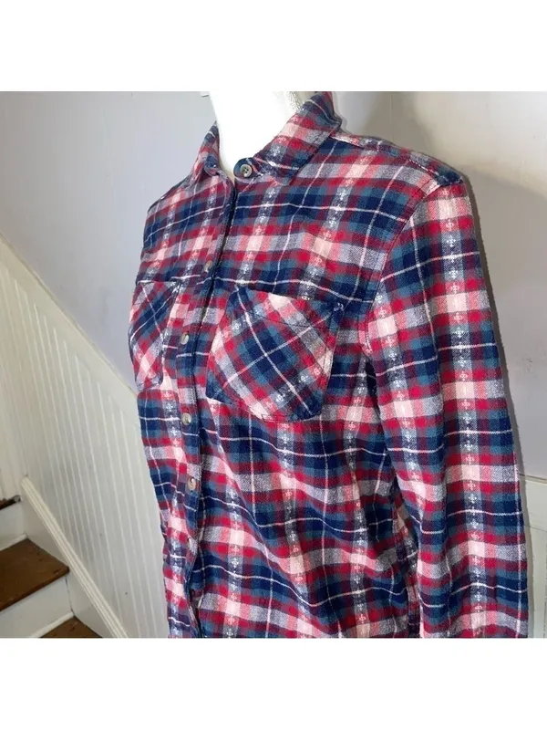 Vintage BDG urban outfitters Plaid Long Sleeve Button Down Shirt - Image 2