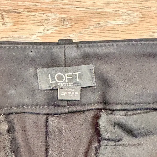 LOFT Petite Marisa Black Straight Leg Pants Size 4 P Comfort Stretch Office - Image 5
