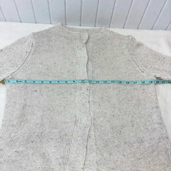 Lamberto Losani Linen Silk Blend Elegant Beige‎ Women's Cardigan Size S - Image 9