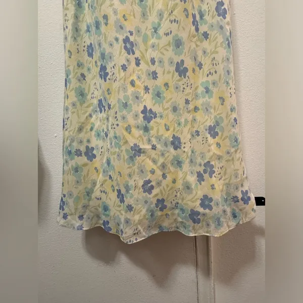 2000s Y2K Express 100% silk floral fairy dress size 6 butter yellow rare! - Image 6