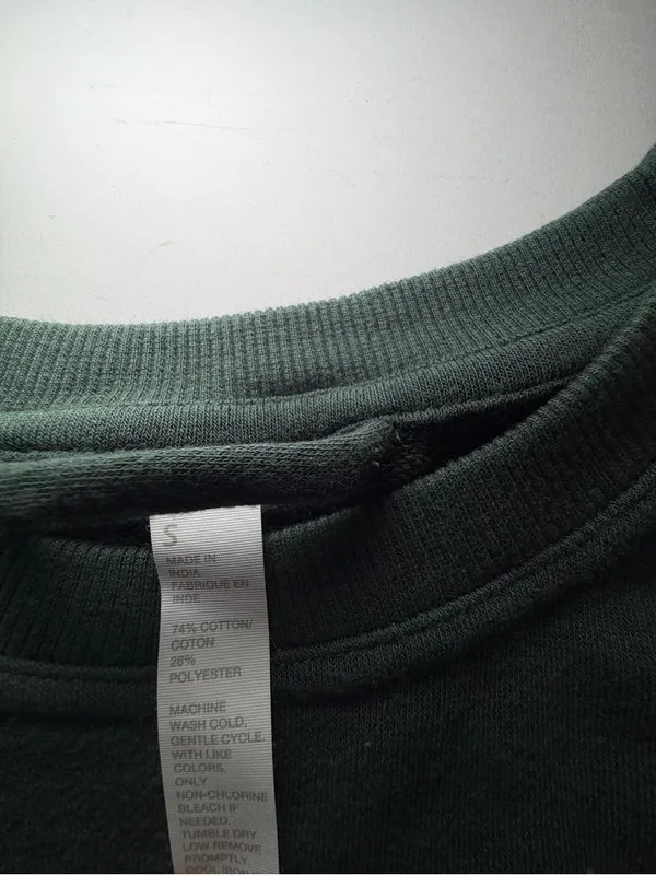 Zella Dark Green Boxy Cropped Scuba Crew Sweatshirt - Image 2