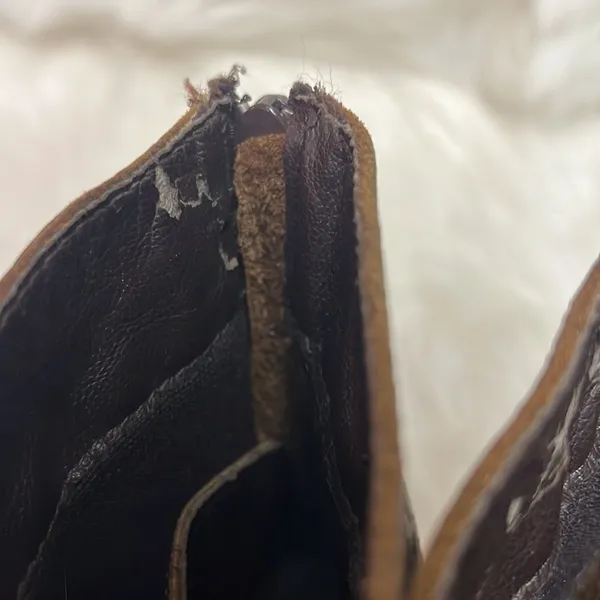Steve Madden Brown Leather Fame Military‎ Style Boots Fisherman Core B19B - Image 15