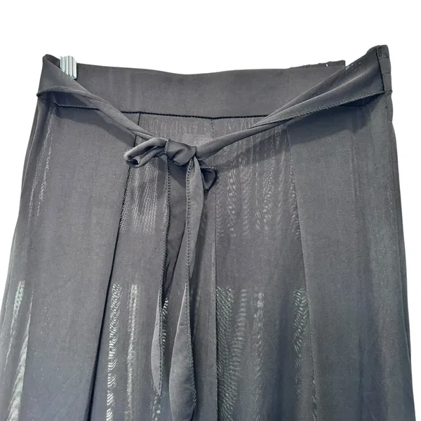 Lida Wide Leg Pants NWT Side Slits Lagenlook Upscale Relaxed L/XL Deep Black - Image 3