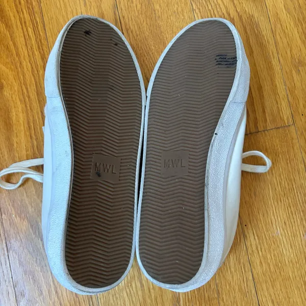 Madewell Leather Sidewalk Low Top Sneakers Summer Off White Women's Size 7.5 - Image 7