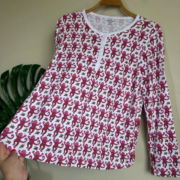 Roller Rabbit Women's Henley Monkey Print Pajama Top - Image 9