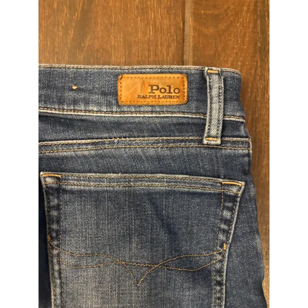 Polo Ralph Lauren Jeans 28R Blue Distressed Ripped‎ Raw Hem Skinny Denim - Image 4