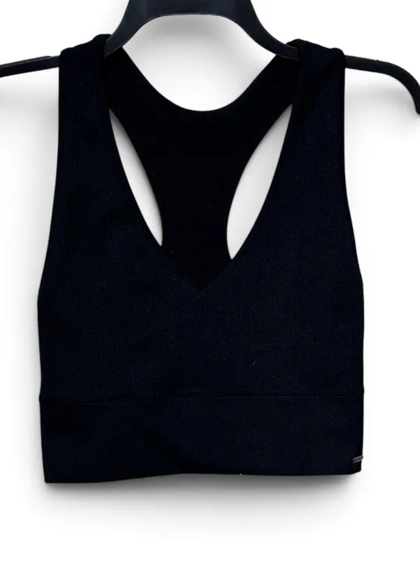 GILLY HICKS Ribbed Racerback Crop Top Brami L Black NWOT - Image 2