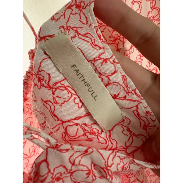 Faithfull The Brand NEW Menton Midi‎ Dress In Micro Calla Vermillion Size 6 - Image 6
