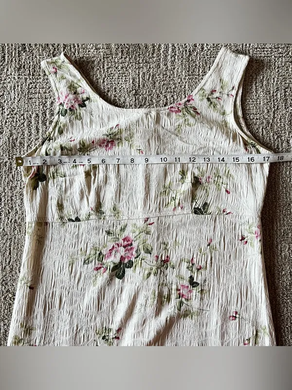 Dress Barn Vintage Sleeveless Cream Floral jacquard Midi Dress with Pink Roses - Image 7