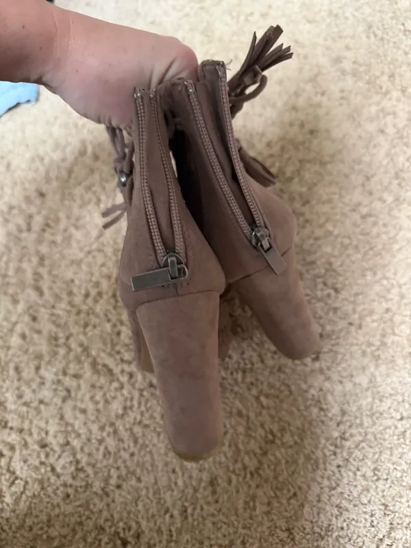 Bamboo tan open toe bootie - Image 3