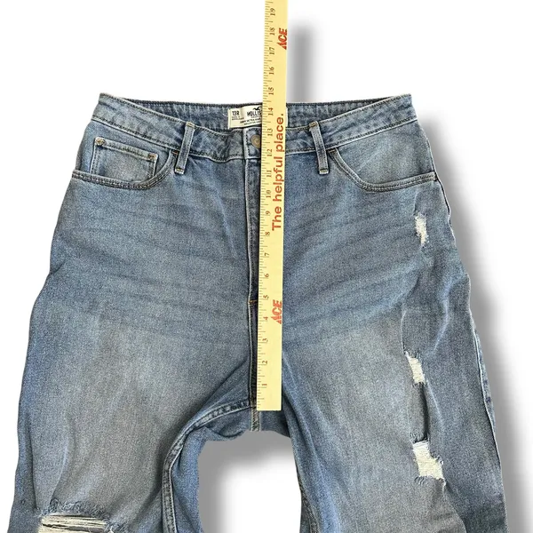 Hollister Curvy Ultra High Rise Dad Jeans 13R W31 L31 Distressed Straight‎ Leg - Image 3