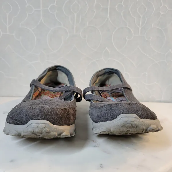 Skechers Womens Mary Jane Shoes 8 Gray Comfort Non-Slip Sneakers Memory Foam - Image 3